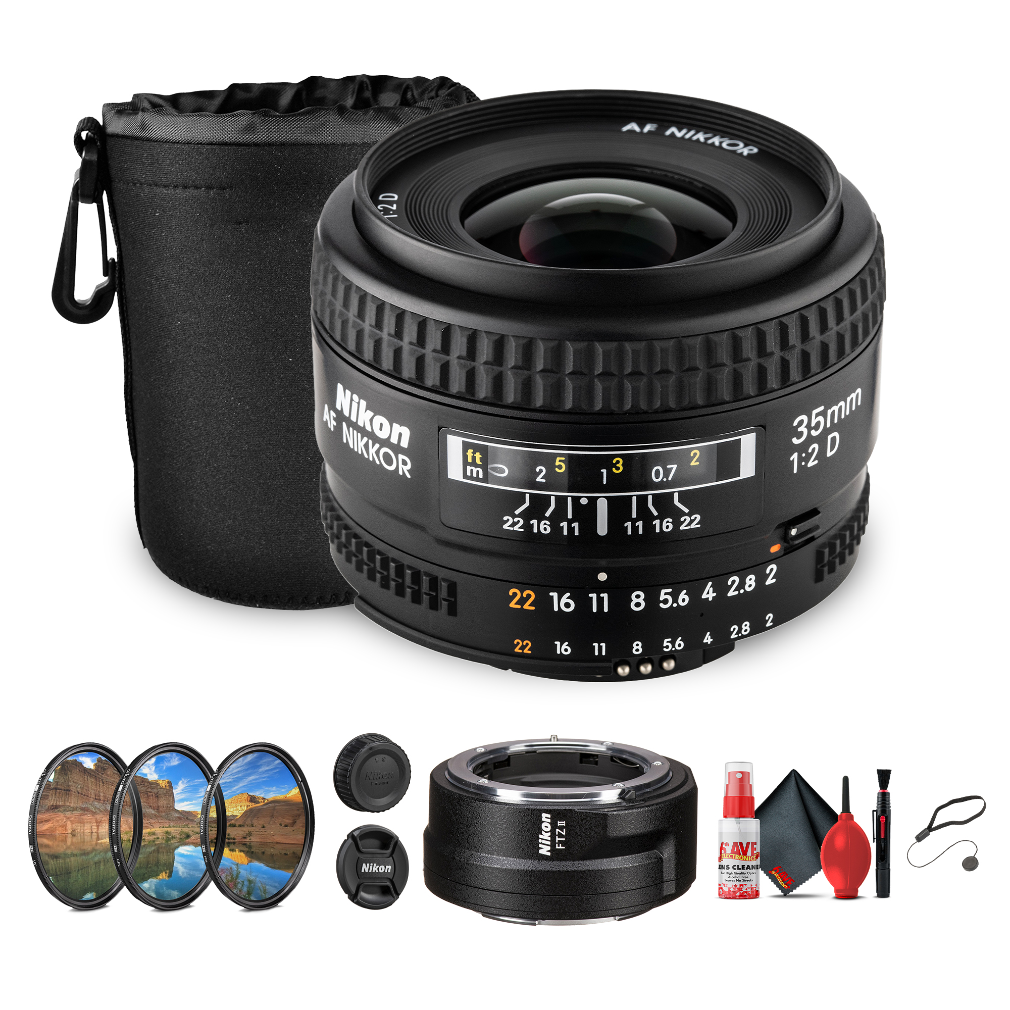 Nikon AF NIKKOR 35mm f/2D Compact Standard Lens – Lightweight 