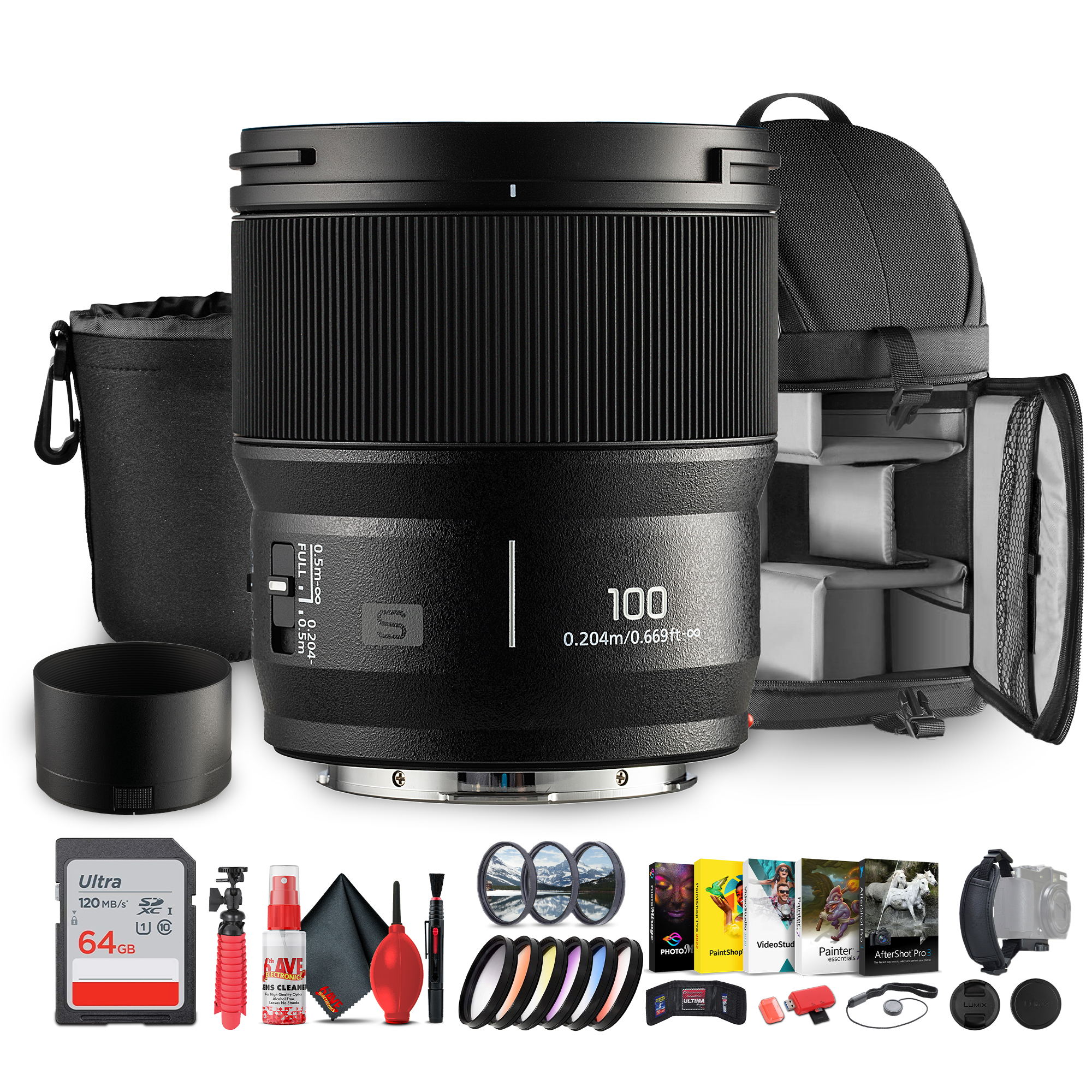 Panasonic Lumix S 100mm f/2.8 Macro Lens | L-Mount, Weather-Sealed - Bundle - Picture 1 of 6