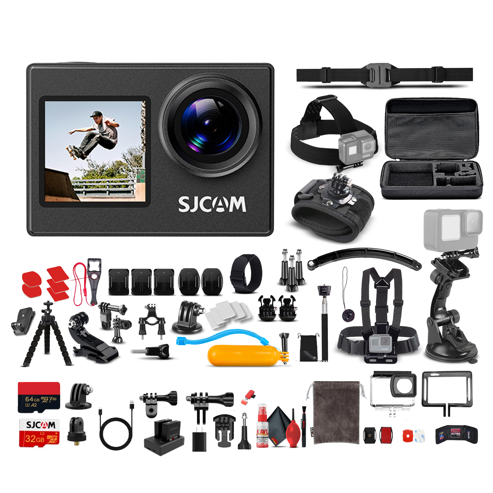 SJCAM SJ4000 Dual Screen Action Camera Bundle 6972476162343| eBay