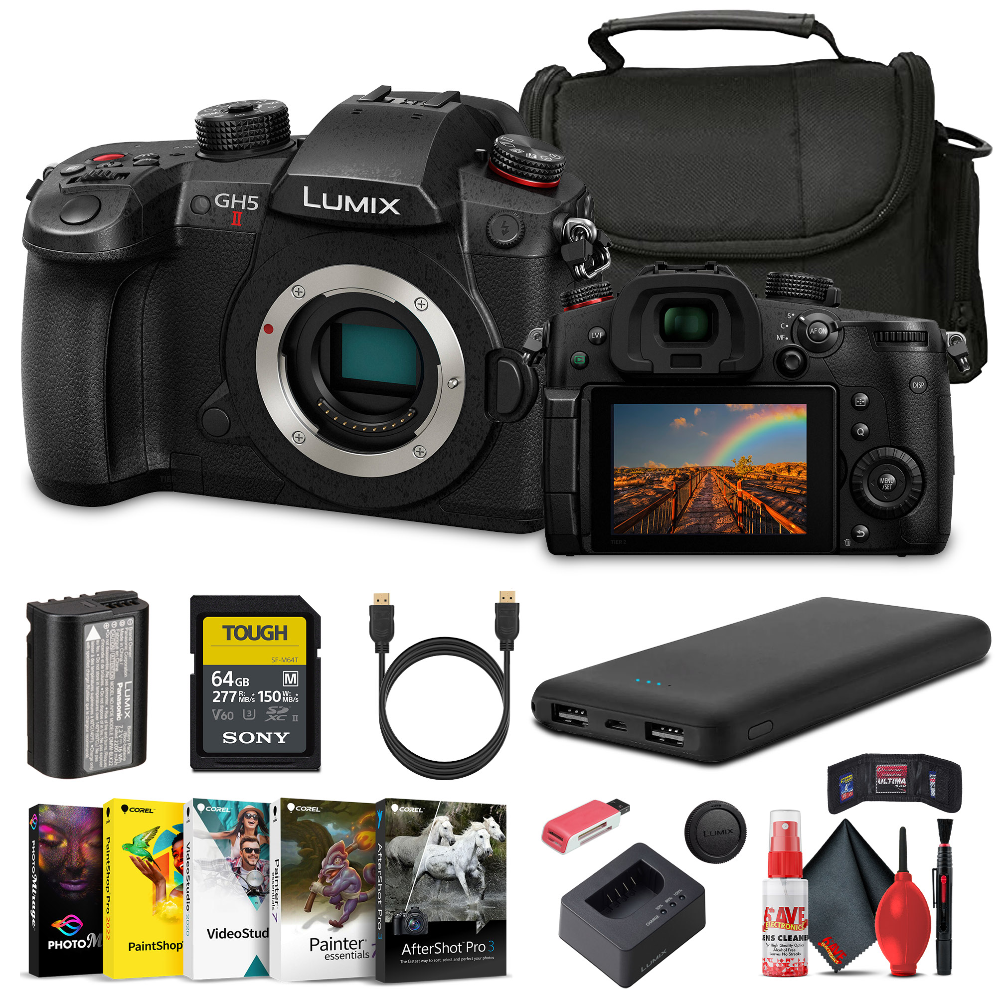 Panasonic Lumix GH5 II Mirrorless Camera (DC-GH5M2BODY) Bundle