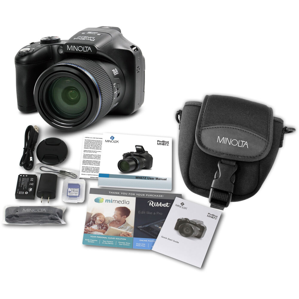 Minolta Pro Shot 20 MP HD Digital Camera with 67X Zoom, 1080P HD