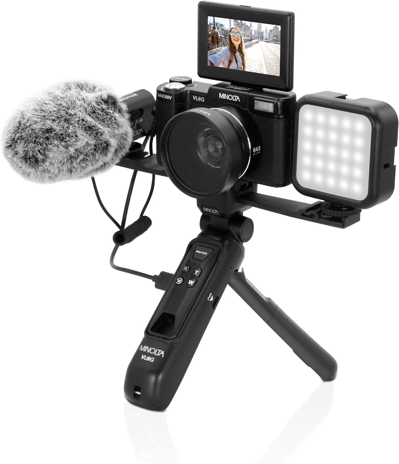 Minolta MND60V 64 MP Autofocus / 4K60FPS Ultra HD VLOG Camera Kit Bundle - Picture 2 of 9