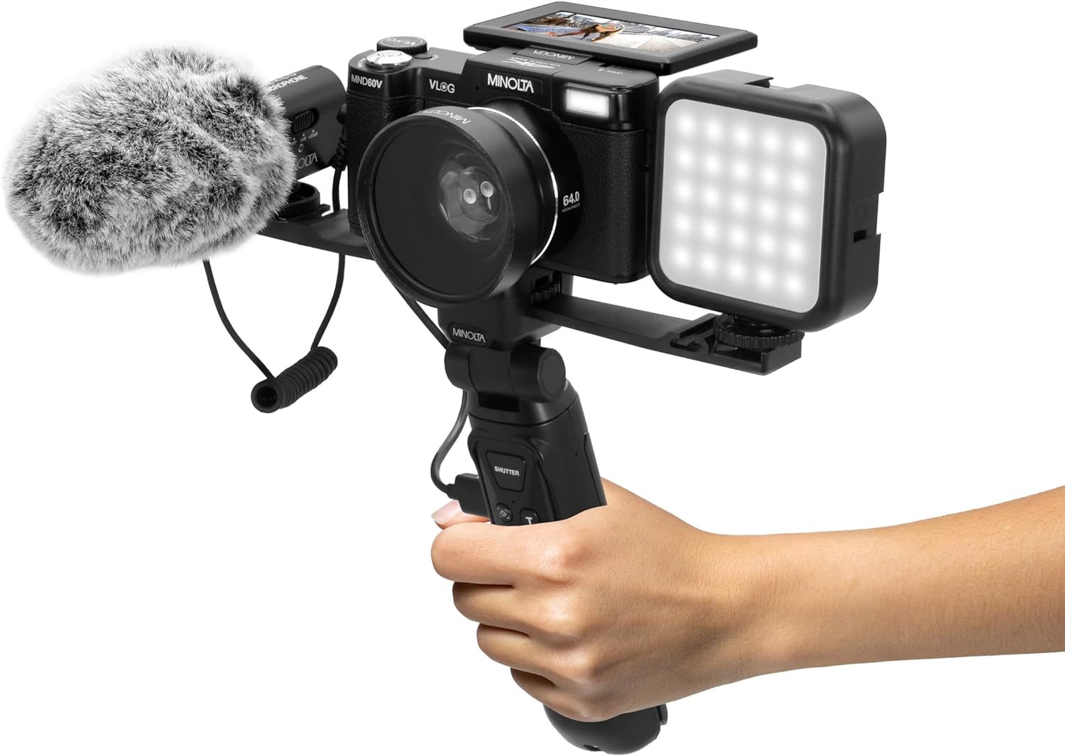 Minolta MND60V 64 MP Autofocus / 4K60FPS Ultra HD VLOG Camera Kit Bundle - Picture 4 of 9