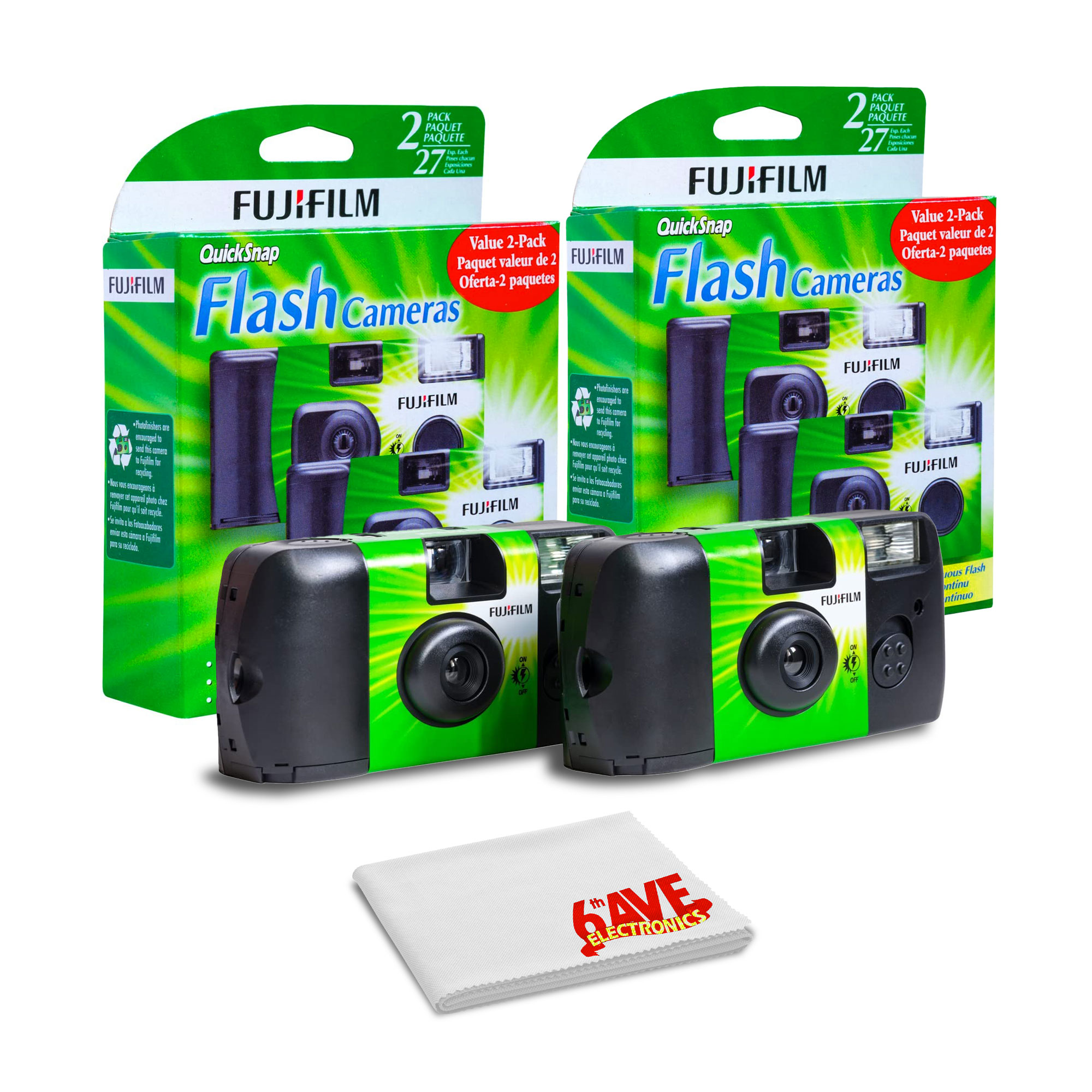 Комплект одноразовой фотокамеры FUJIFILM QuickSnap Flash 400 (2x2 упаковки)