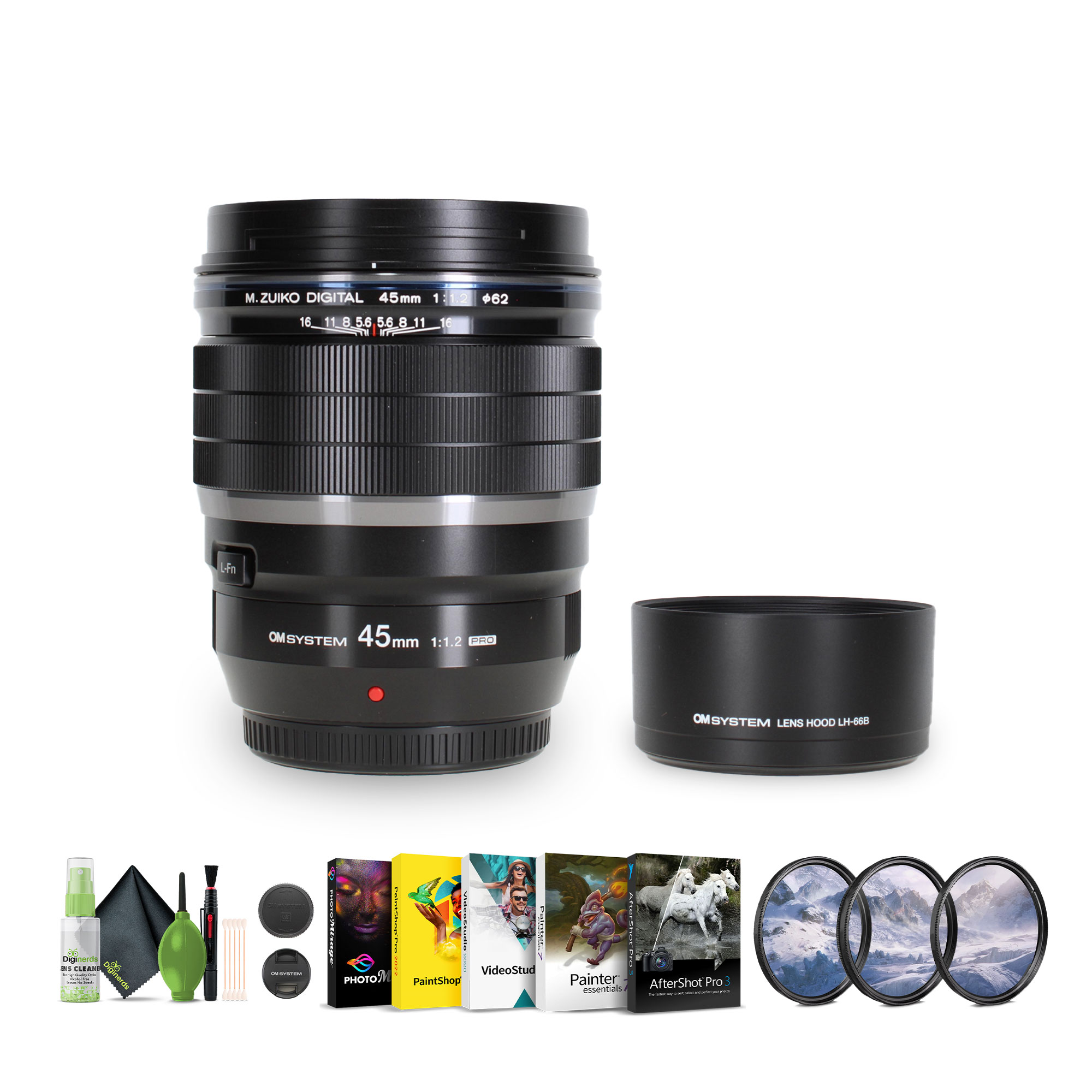 新品 OMSYSTEM M.ZUIKO DIGITAL 12-45mm PRO OM SYSTEM M.Zuiko Digital ED 45mm f/1.2 PRO Lens (Micro Four
