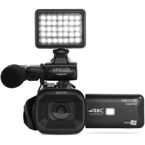 Minolta MN4KPRO UHD 4K60 Camcorder Kit, 64GB SDHC/SDXC UHS-I Card Memory Card - Picture 3 of 8