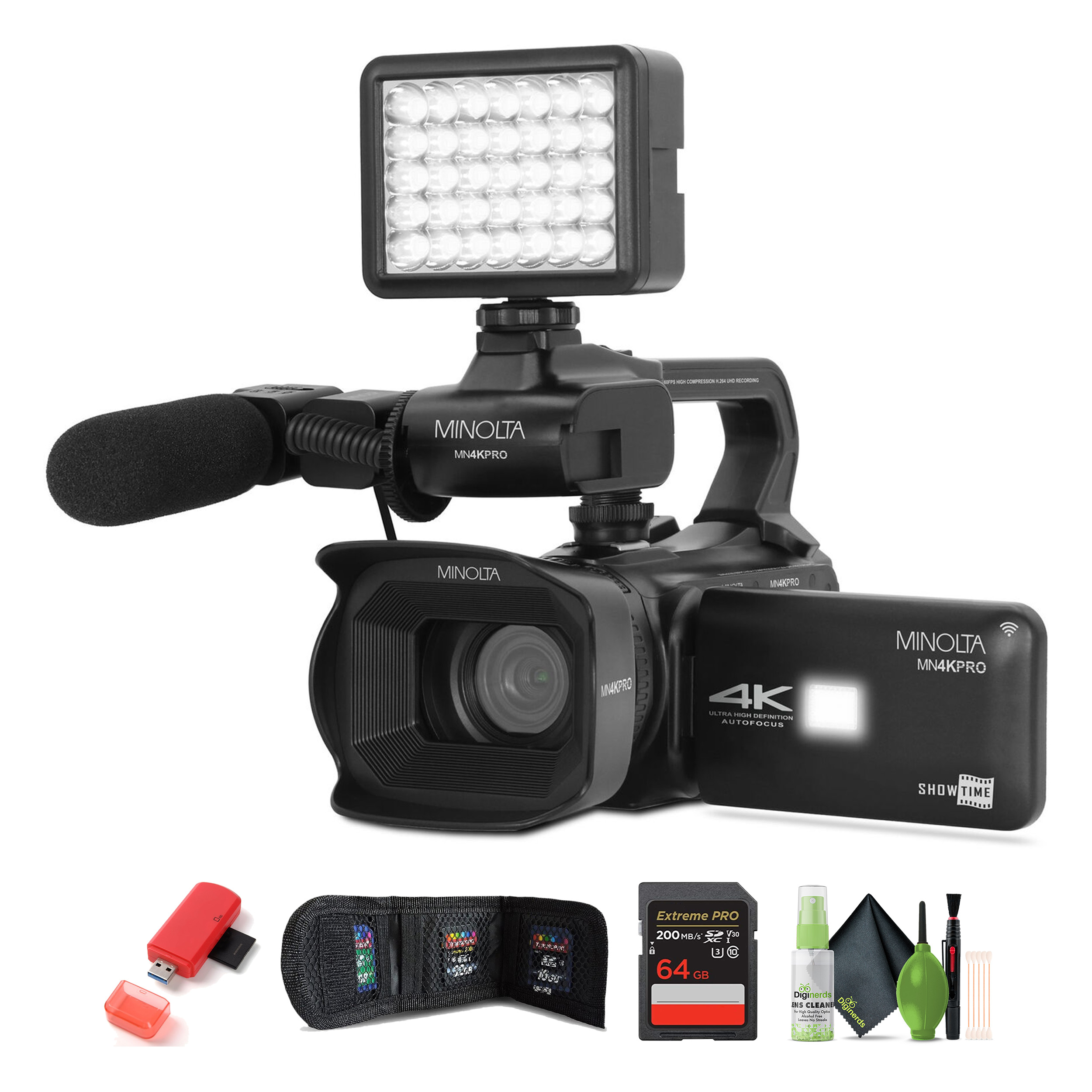Minolta MN4KPRO UHD 4K60 Camcorder Kit, 64GB SDHC/SDXC UHS-I Card Memory Card - Picture 8 of 8