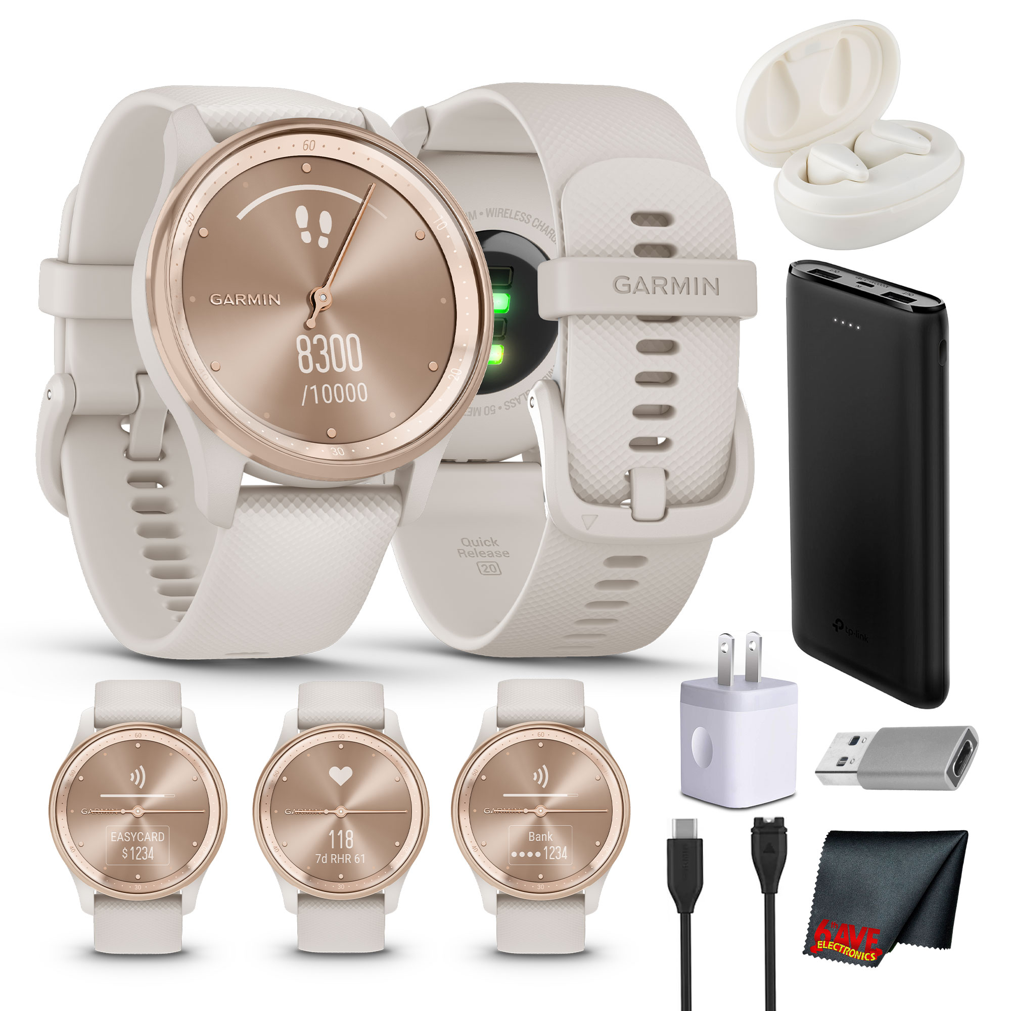 Garmin Vivomove Trend 40mm Hybrid Smartwatch – Ivory