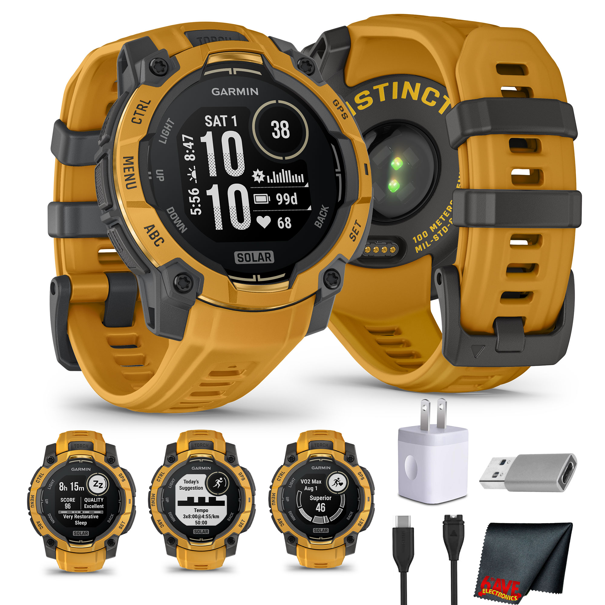 Garmin Instinct 3 Solar Sunburst 45mm Rugged Outdoor GPS