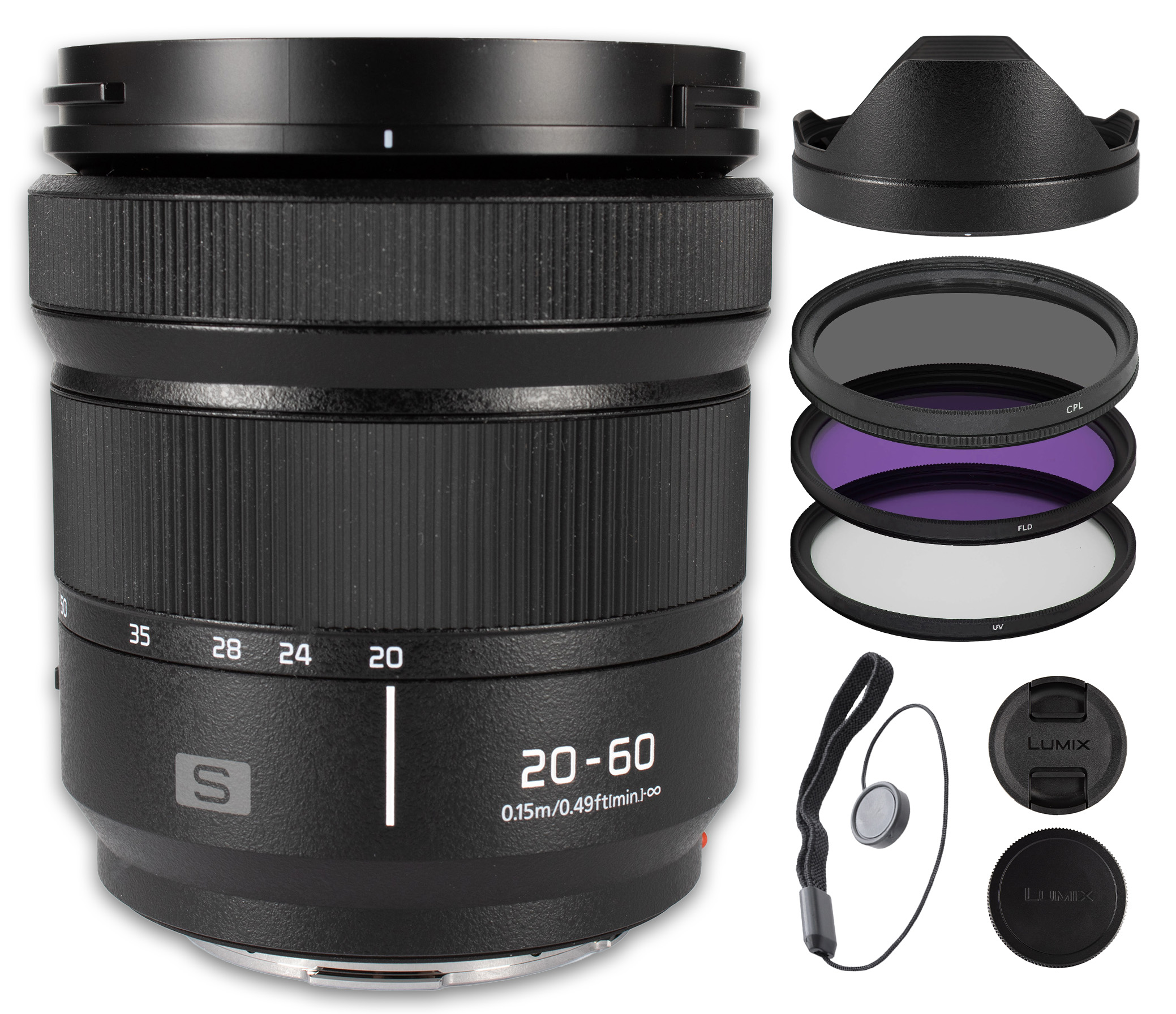 超美品lumix s 20-60mm レンズ 　ND.CPLフィルターセット Panasonic Lumix S 20-60mm f/3.5-5.6 L-Mount Lens Bundle w/67mm