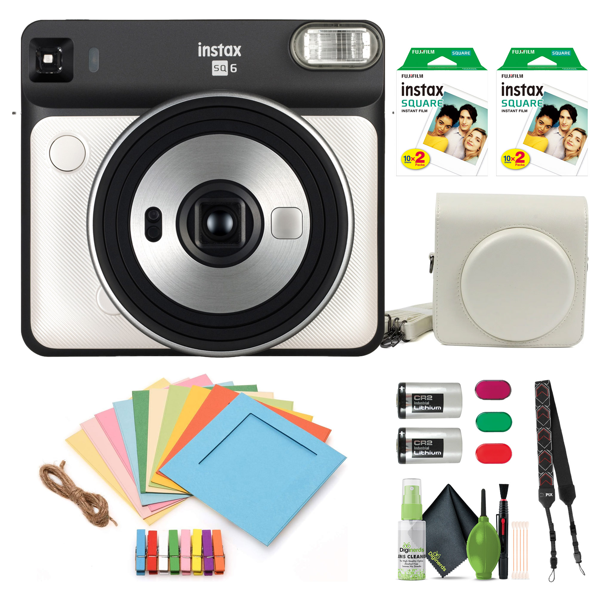 Fujifilm Instax Square SQ6 - Instant Film Camera Bundle (40