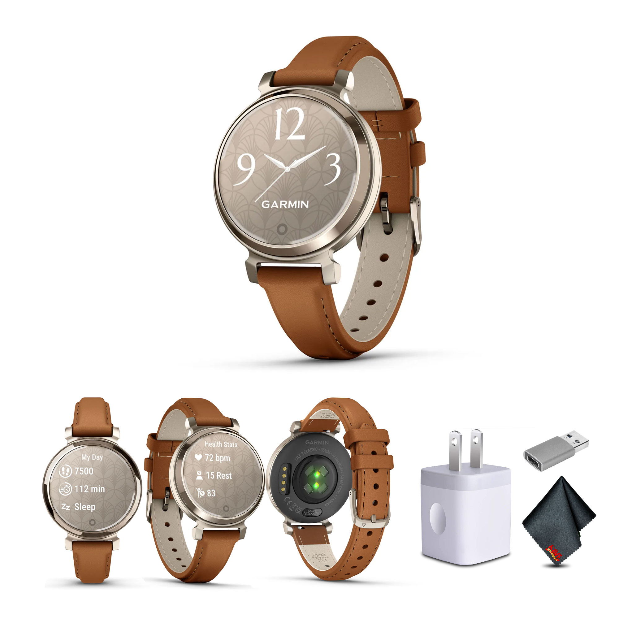 Garmin Lily 2 Classic, Small and Stylish Smartwatch Cream Gold 