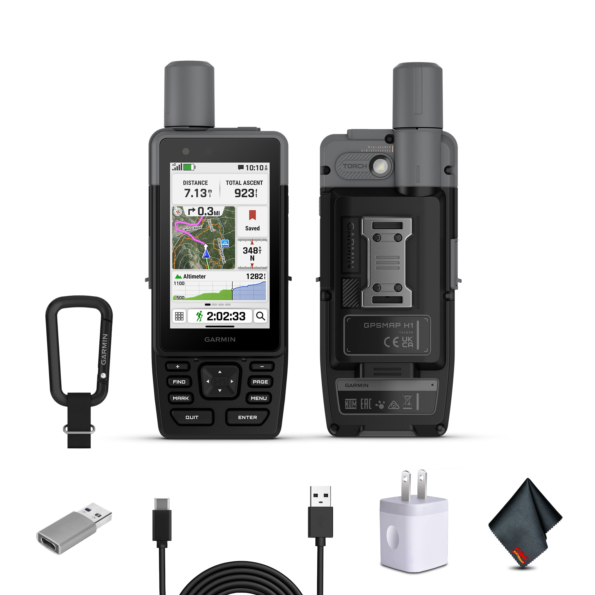 Garmin GPSMAP H1 Premium GPS Handheld Navigator Bundle