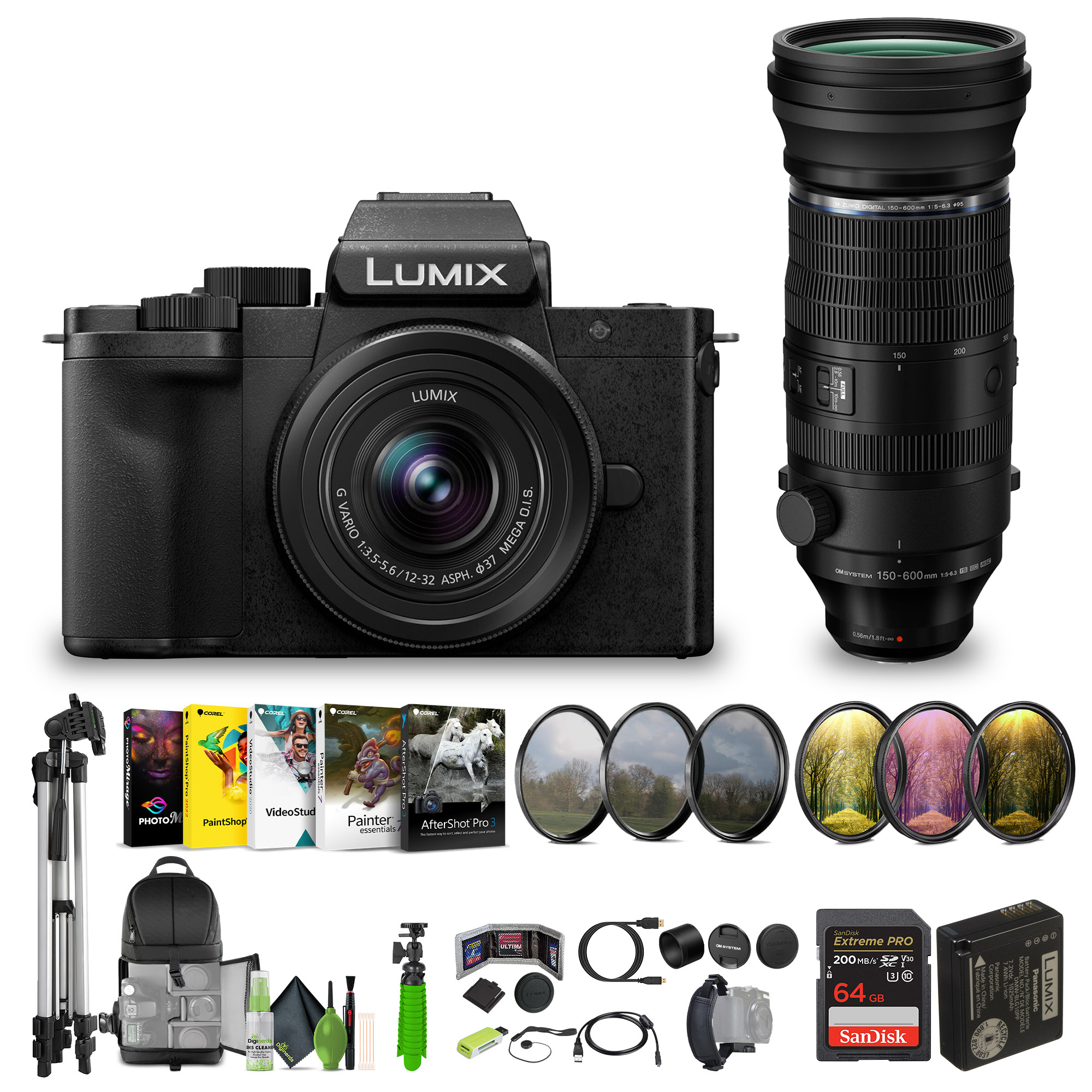 Panasonic Lumix G100D 4K Mirrorless Camera with 12-32mm Lens Vlogger Bundle - Picture 1 of 10
