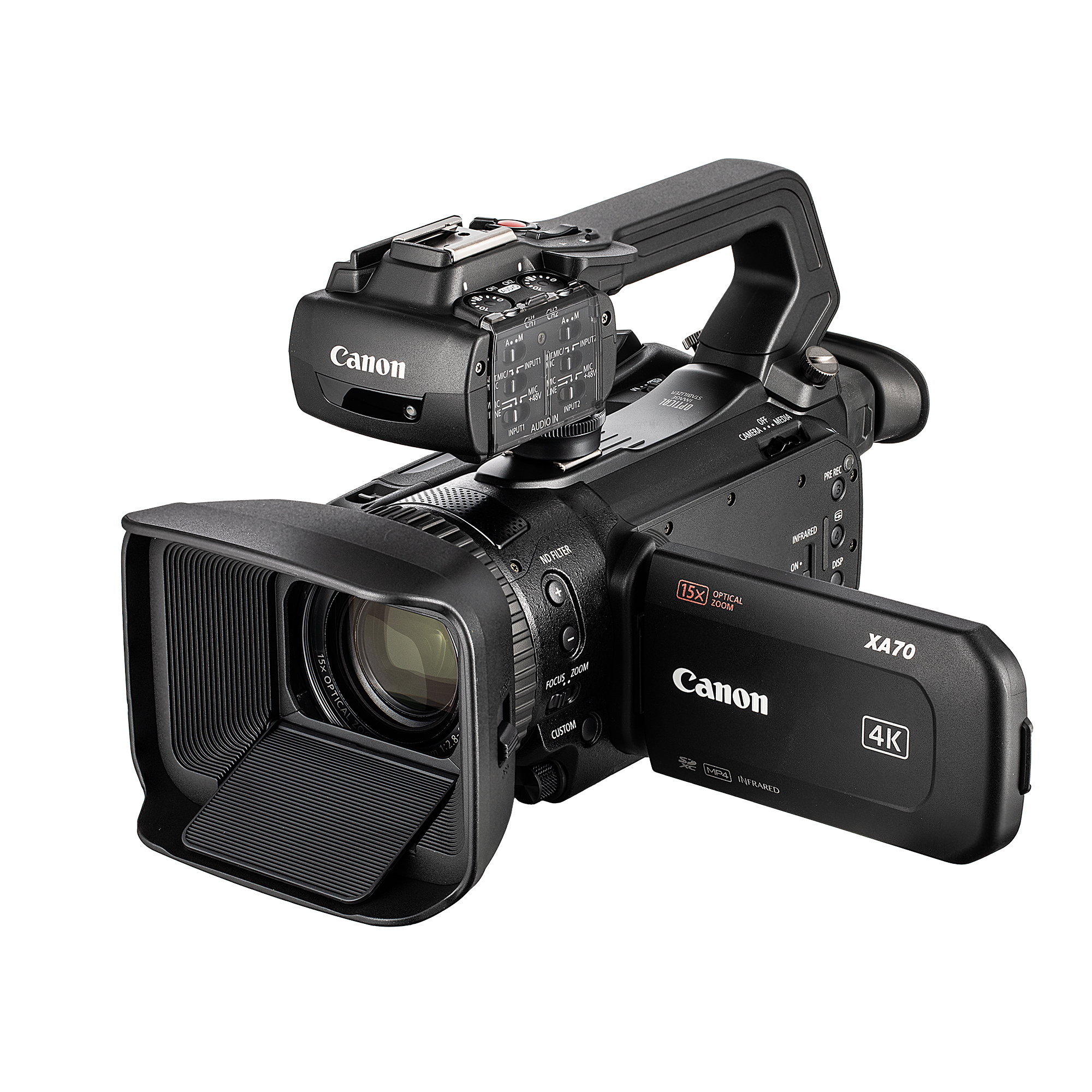 Canon XA70 PAL 4K UHD / 25p Camcorder + 128GB Memory Card + LED