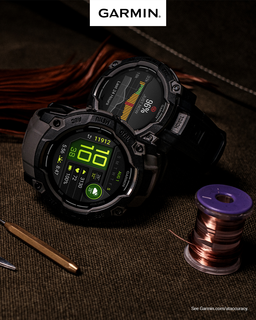 Garmin Instinct 3 50mm Solar Charged GPS Smartwatch