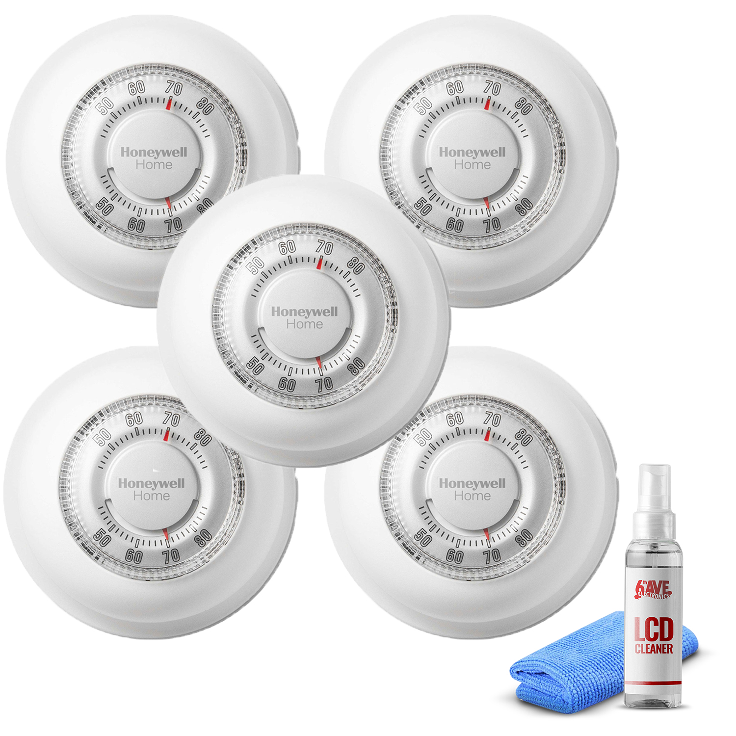 5-Pack HoneyWell Manual Thermostat + 5-Pack Small Thermostat