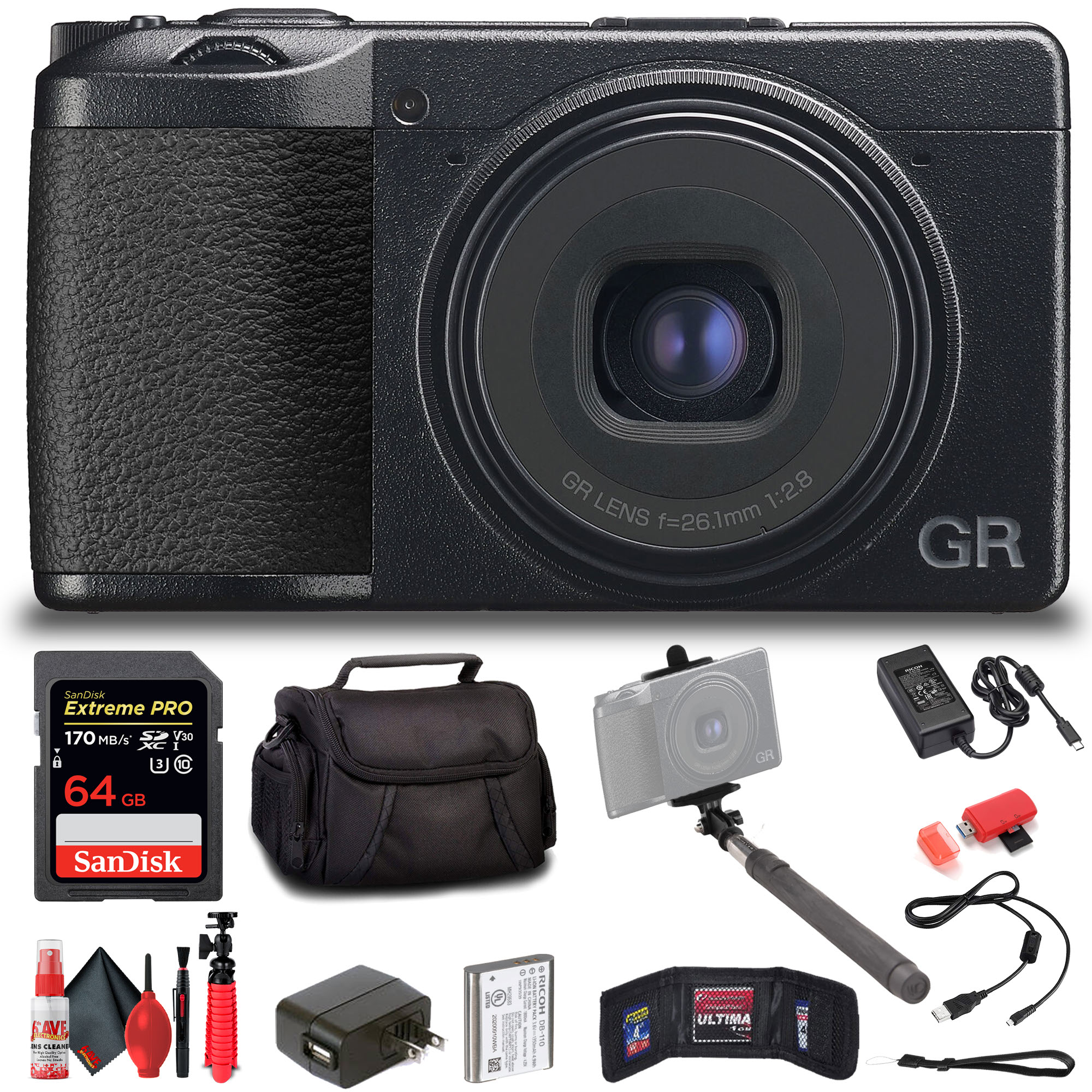 Ricoh GR III Digital Camera with Deluxe Accessory Kit 27075300187