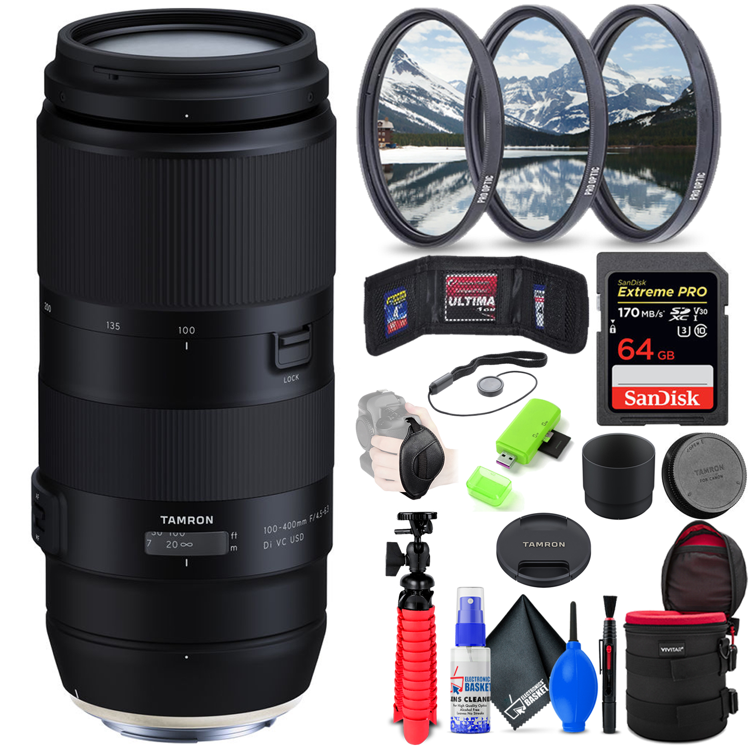 Tamron 100-400mm f/4.5-6.3 Di VC USD Lens for Nikon F +